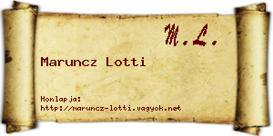 Maruncz Lotti névjegykártya